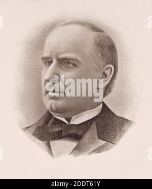 Porträt von Präsident William McKinley. William McKinley (1843 – 1901) war von 1897 bis zu seiner Ermordung der 25. Präsident der Vereinigten Staaten Stockfoto