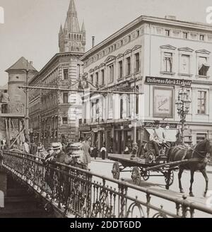 Retro-Foto von Konigsberg: Kramerbruche. Ostpreußen, Kaiserreich Deutschland. 1908 Stockfoto