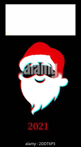 Weihnachtsmann schwarzes Banner mit Leerraum für Text Stockfoto
