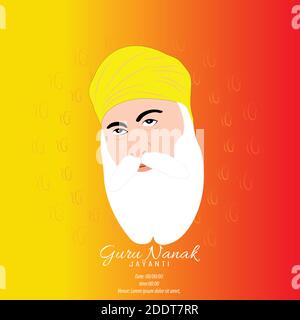 Vektor-Illustration für Guru Nanak Jayanti der Geburtstag von Guru Nanak dev ji. Abstraktes Design. Stock Vektor