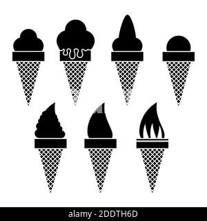 Sweet Ice Cream Symbol isoliert auf weißem Hintergrund Stockfoto