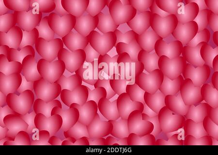 Nahtloses Muster mit Herz. Banner zum Valentinstag-Verkauf. Muttertag. Hintergrund für den Tag der Damen. Rote Liebe Hintergrund mit Glitzer Herzen. Vektorgrafik Stock Vektor