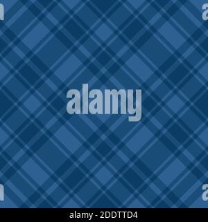 Blau kariertes Nahtloses Muster. Vektorkäfig abstrakter Hintergrund. Trend Holzfäller Frohe Weihnachten und Neujahr Design tartan diagonale Textur Stock Vektor