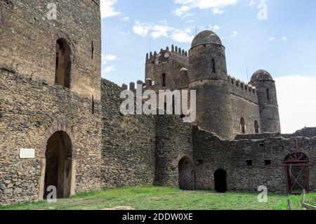 Fasil Ghebbi Festung auf Gondar oder Gonder in Amhara Region Nordäthiopiens Stockfoto