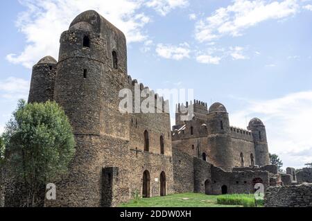 Fasil Ghebbi Festung auf Gondar oder Gonder in Amhara Region Nordäthiopiens Stockfoto