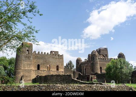 Fasil Ghebbi Festung auf Gondar oder Gonder in Amhara Region Nordäthiopiens Stockfoto