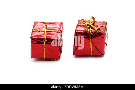 Set von Geschenken Box. Kollektion realistische Geschenkgeschenke Stockfoto
