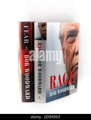 Fear and Rage, zwei Bücher von Bob Woodward über US-Präsident Donald Trump und seine Kampagne und Operationen im Weißen Haus Stockfoto