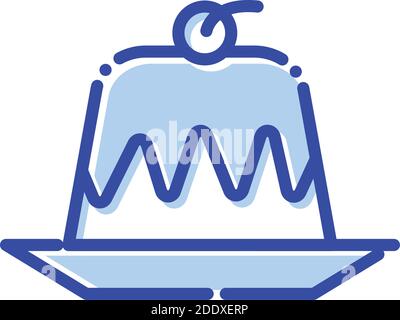 Puding, Kirsche, süß, Kuchen Farbe mit Hintergrund Vektor-Symbol, die leicht ändern oder bearbeiten können Stock Vektor
