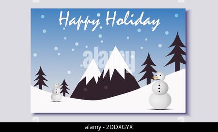 Frohe Festtage Postkarte. frohe weihnachten. Frohes neues Jahr. Winterhintergrund Design. EPS10-Vektor Stock Vektor