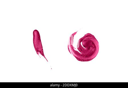 Abstrakte rote Spritzer auf weißem Hintergrund. Isoliert. Stockfoto