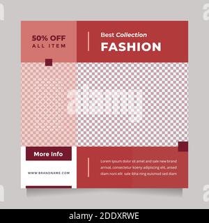 Moderne rote Mode Verkauf Design Social Media Post und Web-Banner-Vorlage für digitales Marketing. Editierbare Förderung Design Marke Mode Stock Vektor