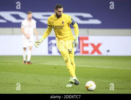 Torwart des AC Mailand Gianluigi Donnarumma während der UEFA Europa League, Gruppe H Fußballspiel zwischen Lille OSC und AC Mailand / LM Stockfoto
