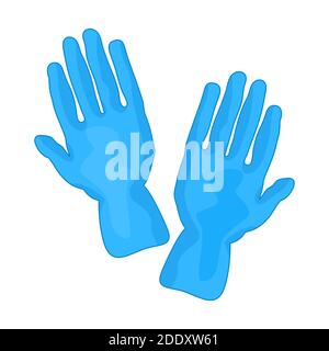 Gummihandschuhe isoliert auf weißem Hintergrund.Blaue Reinigung oder Latex medizinische Handschuhe.Hygiene, Reinigung, waschen, Housekeeping work.Stock Vektor-Illustration Stock Vektor