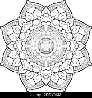 Zentangle Mandala zum Ausmalen Seite Stockfoto