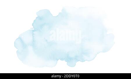 Weiches Blau und Harmonie Hintergrund Fleck Spritz Aquarell handbemalt. Abstrakte künstlerische als Element in der dekorativen Gestaltung von invits verwendet Stock Vektor