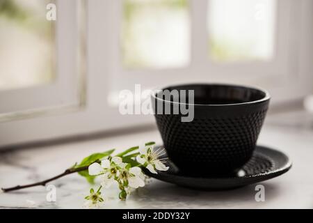 Das Fenster des Bechers Stockfoto