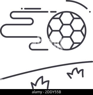 Fußball-Liga-Symbol, lineare isolierte Illustration, dünne Linie Vektor, Web-Design-Zeichen, Kontur Konzept-Symbol mit editierbarer Kontur auf weißem Hintergrund Stock Vektor