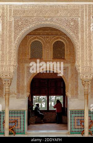 Die Goldene Kammer, Patio del Cuarto Dorado, Alhambra, Spanien. Stockfoto