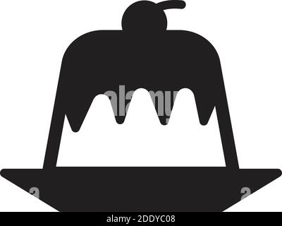 Puding, Kirsche, süß, Kuchen Farbe mit Hintergrund Vektor-Symbol, die leicht ändern oder bearbeiten können Stock Vektor