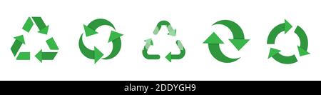 Papierkorb Symbol Vektor gesetzt. Recyceln Sie Vektorsymbole, die auf weißem Hintergrund isoliert sind. Stock Vektor