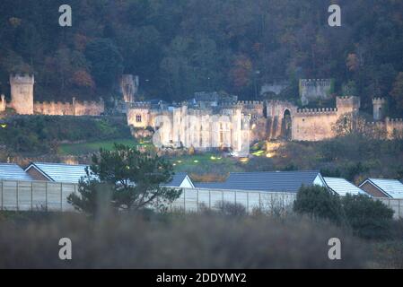 Gwrych Castle Einrichtung Zyklon für ich bin ein Promi-Prozess Kredit Ian Fairbrother/Alamy Stock Fotos Stockfoto