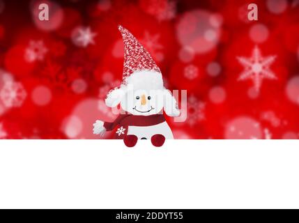 Golden Weihnachtsbaum Bälle Banner, abstrakten Hintergrund Schnee Stockfoto