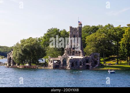 Boldt Castle auf Heart Island, Thousand Islands Archipel, St. Lawrence River, entlang der nördlichen Grenze zwischen den Vereinigten Staaten und Kanada, USA Stockfoto