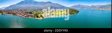 Luftaufnahme der Stadt Colico am Comer See Stockfoto