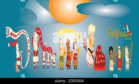 Festliche Design Illustration, warten auf santa Stock Vektor