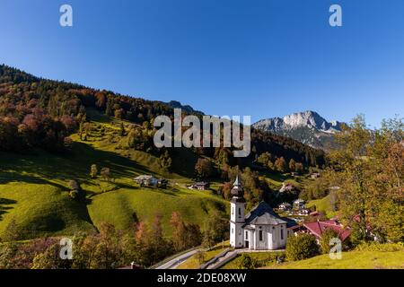 Wallfahrtskirche Maria Gern bei Berchtesgaden im Berchtesgadener Land, Bayern, Deutschland. Stockfoto