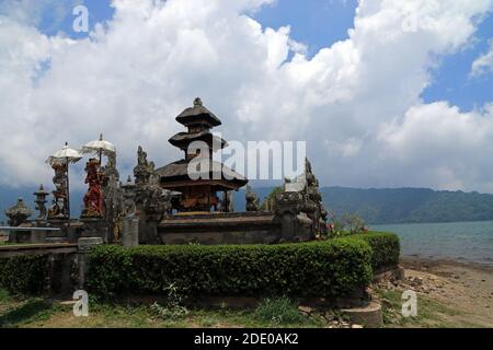 Pura Ulun Danu Bratan, Shaivite Wassertempel, Bratan See, Bali, Indonesien Stockfoto