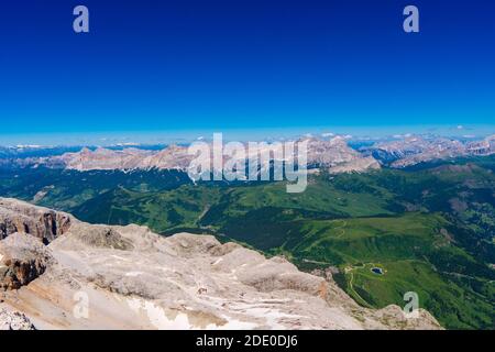 Blick vom Gipfel des Piz Boe, Dolomiten, Italien Stockfoto