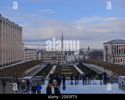 Der Mont des Arts in Brüssel ist ein urbaner Komplex und historisch Website einschließlich der Royal Library National Archives The Square Meeting Zentrum und öffentlicher Garten Stockfoto