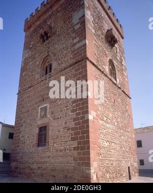 TORREON DE DON JUAN DE AUSTRIA - TORRE DE ORIGEN ARABE RECONSTRUIDA EN EL SIGLO XVII. ORT: TORREON DE DON JUAN DE AUSTRIA. ALCAZAR DE SAN JUAN. CIUDAD REAL. SPANIEN. Stockfoto