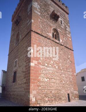 TORREON DE DON JUAN DE AUSTRIA - TORRE DE ORIGEN ARABE RECONSTRUIDA EN EL SIGLO XVII. ORT: TORREON DE DON JUAN DE AUSTRIA. ALCAZAR DE SAN JUAN. CIUDAD REAL. SPANIEN. Stockfoto