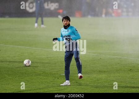 Leganes, Spanien. November 2020. Gaku Shibasaki (Leganes) Fußball: Spanisches 'La Liga Smartbank' Spiel zwischen CD Leganes 2-0 RCD Espanyol de Barcelona im Estadio Municipal de Butarque in Leganes, Spanien. Quelle: Mutsu Kawamori/AFLO/Alamy Live News Stockfoto