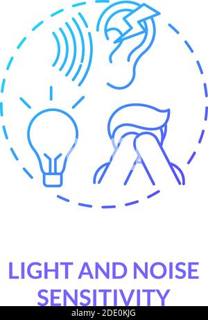 Symbol für das Konzept der Licht- und Rauschempfindlichkeit Stock Vektor