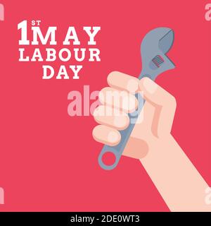 Labor Day rot Bild Mechaniker Arbeiter - Vektor Stock Vektor