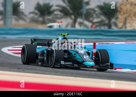 02 Ticktum Daniel (gbr), Staudämme, Dallara F2 2018, Aktion während des 11. Laufs der FIA Formel-2-Meisterschaft 2020 vom 27. Bis 29. November 2020 auf dem Bahrain International Circuit, in Sakhir, Bahrain - Photo Diederik van der Laan / Dutch Photo Agency / DPPI / LM Stockfoto