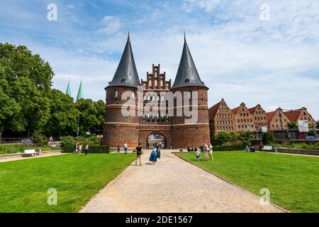 Holstentor, Lübeck, UNESCO-Weltkulturerbe, Schleswig-Holstein, Deutschland, Europa Stockfoto