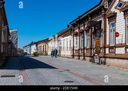 Alte Holzgebäude in der Altstadt von Rauma, UNESCO-Weltkulturerbe, Finnland, Europa Stockfoto