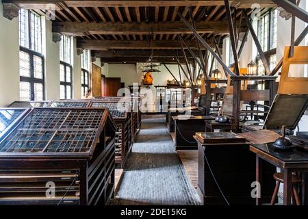 Ehemalige Druckerei, Plantin-Moretus Museum, UNESCO-Weltkulturerbe, Antwerpen, Belgien, Europa Stockfoto