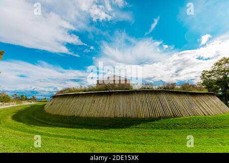 Fort Holmes an einem sonnigen Tag auf Mackinac Island, Michigan, USA, Nordamerika Stockfoto