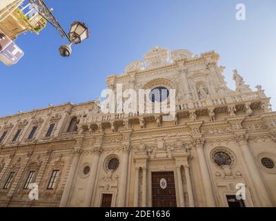 Kirche des Heiligen Kreuzes, Lecce, Apulien, Italien, Europa Stockfoto