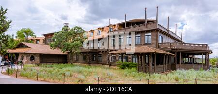 Grand Canyon, Arizona, El Tovar Hotel, Panoramaaussicht Stockfoto