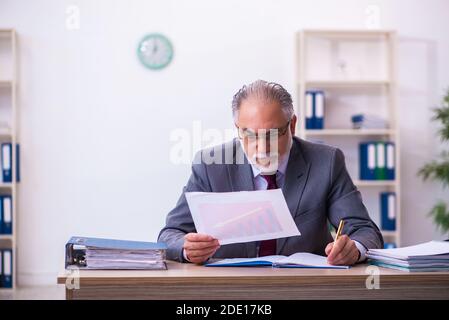 Erfahrener Mitarbeiter, der im Büro arbeitet Stockfoto