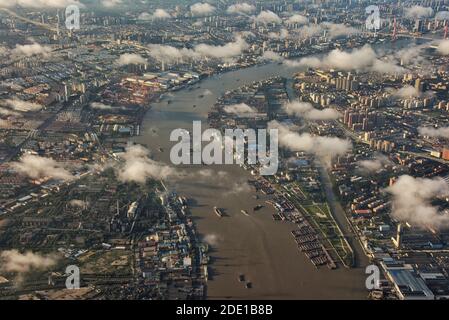 Luftaufnahme von Shanghai, China Stockfoto