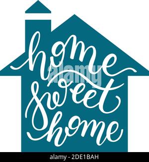 Home Sweet Home Hand Schriftzug. Vorlage für Karte, Poster, Druck. Stock Vektor