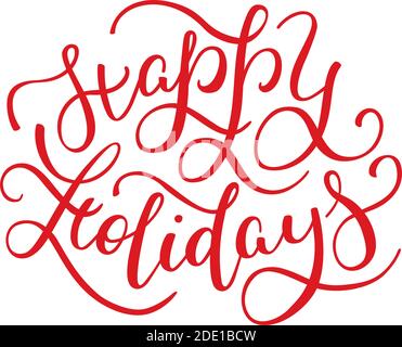 Happy Holidays Hand Lettering. Vorlage für Karte, Poster, Druck. Stock Vektor